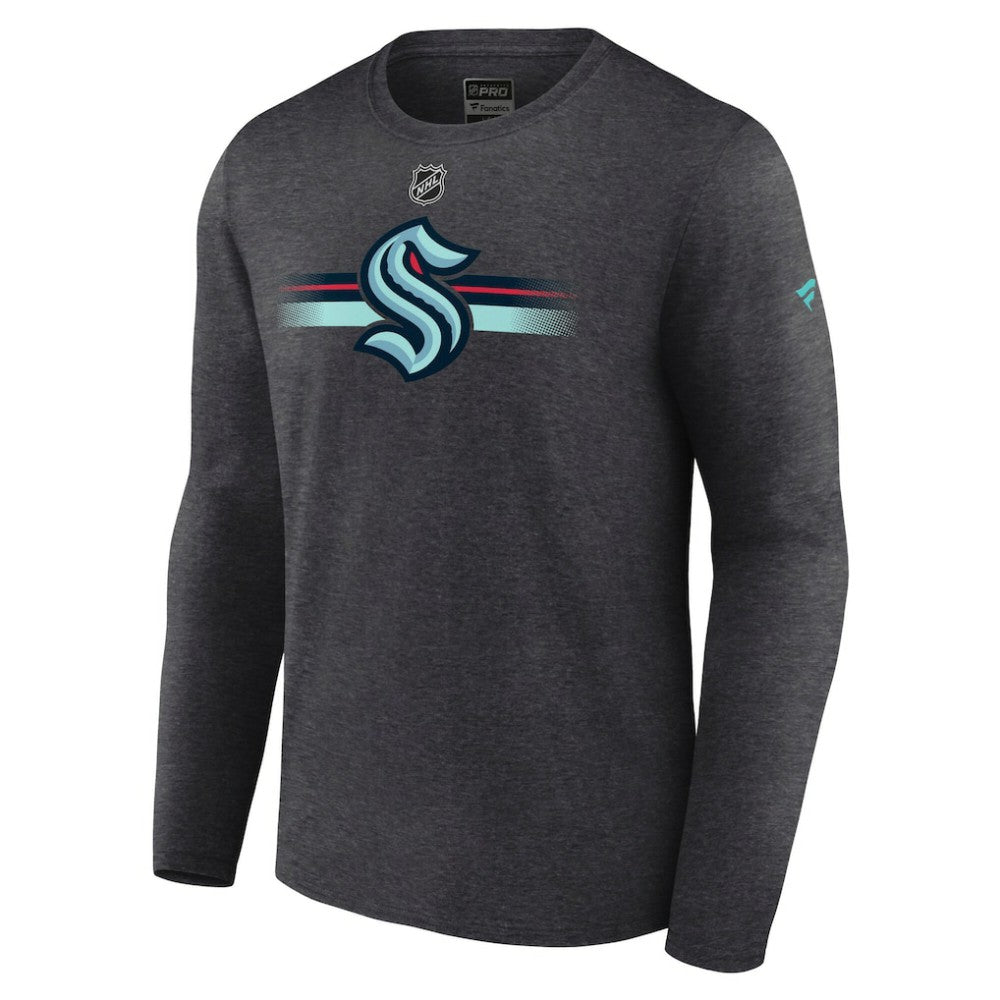NHL Heather Charcoal Seattle Kraken Fanatics Authentic Pro Secondary Long Sleeve T-Shirt