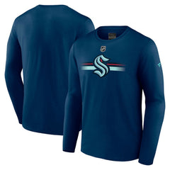 NHL Deep Sea Blue Seattle Kraken Fanatics Authentic Pro Secondary Long Sleeve T-Shirt