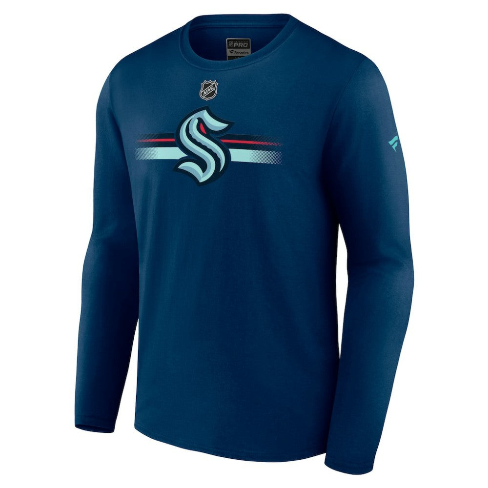 NHL Deep Sea Blue Seattle Kraken Fanatics Authentic Pro Secondary Long Sleeve T-Shirt