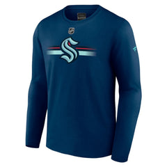 NHL Deep Sea Blue Seattle Kraken Fanatics Authentic Pro Secondary Long Sleeve T-Shirt