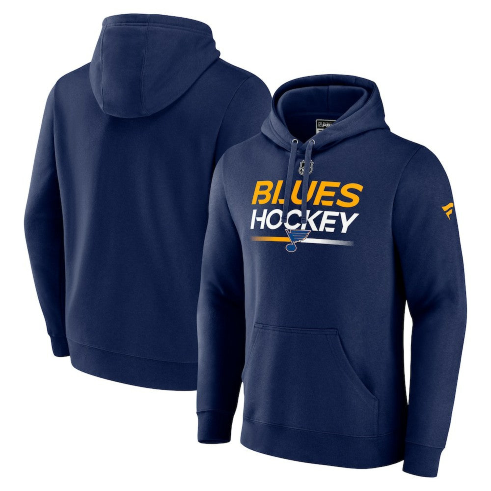 NHL Navy St. Louis Blues Fanatics Authentic Pro Pullover Hoodie