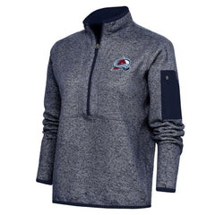 NHL Heather Navy Colorado Avalanche Antigua Women's Team Logo Fortune Quarter-Zip Jacket