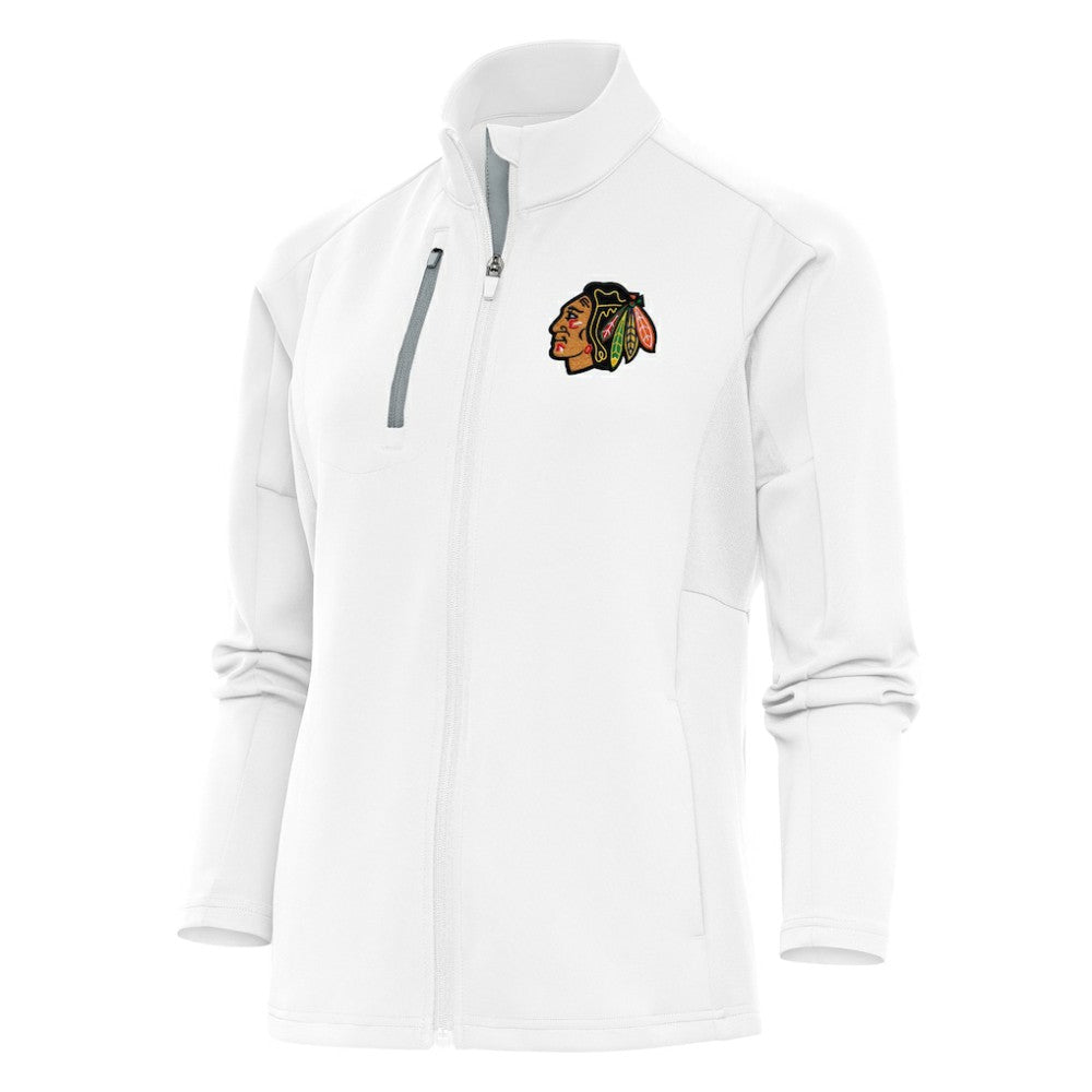NHL White Chicago Blackhawks Antigua Women's Team Logo Generation Full-Zip Jacket