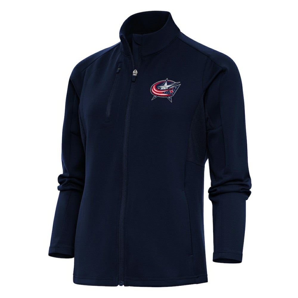 NHL Navy Columbus Blue Jackets Antigua Women's Team Logo Generation Full-Zip Jacket