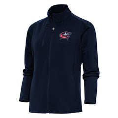 NHL Navy Columbus Blue Jackets Antigua Women's Team Logo Generation Full-Zip Jacket
