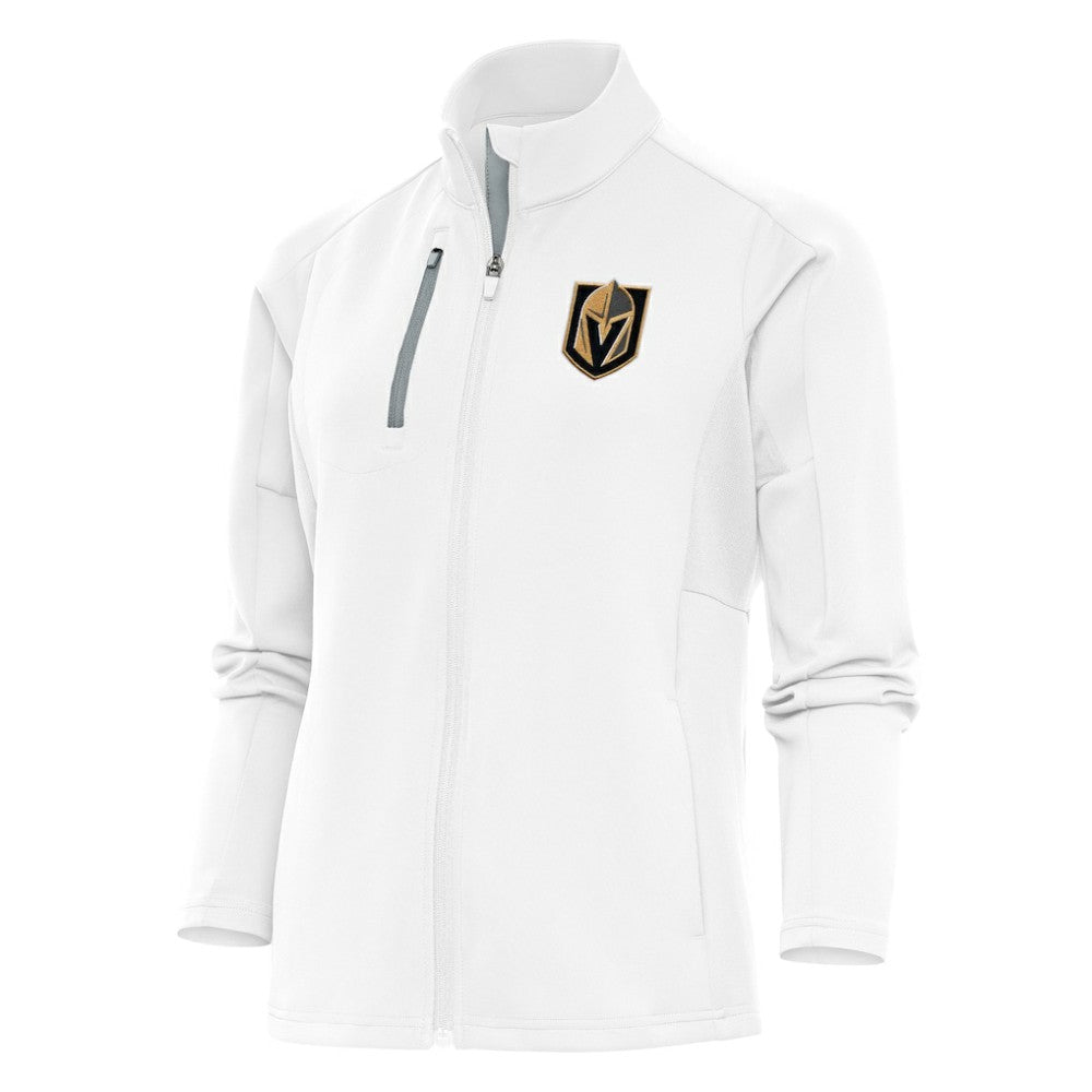 NHL White Vegas Golden Knights Antigua Women's Team Logo Generation Full-Zip Jacket
