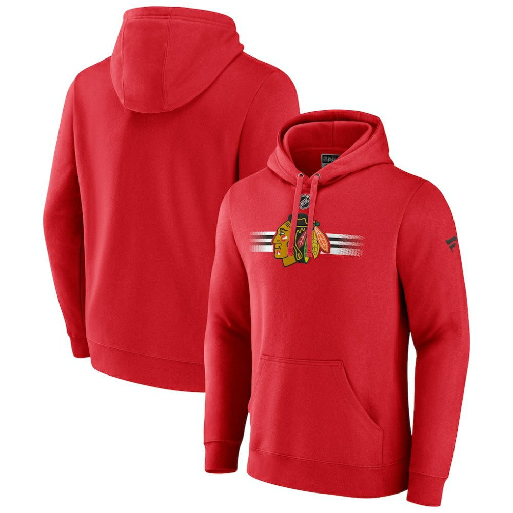 NHL Red Chicago Blackhawks Fanatics Authentic Pro Secondary Pullover Hoodie