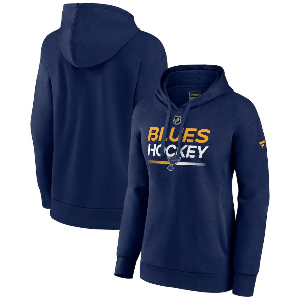 NHL Navy St. Louis Blues Fanatics Women's Authentic Pro Pullover Hoodie