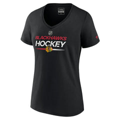 NHL Black Chicago Blackhawks Fanatics Women's Authentic Pro V-Neck T-Shirt