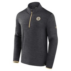 NHL Heather Charcoal Boston Bruins Fanatics Authentic Pro Quarter-Zip Pullover Top