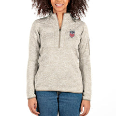USWNT Antigua Women's Fortune Half-Zip Pullover Jacket -  Oatmeal