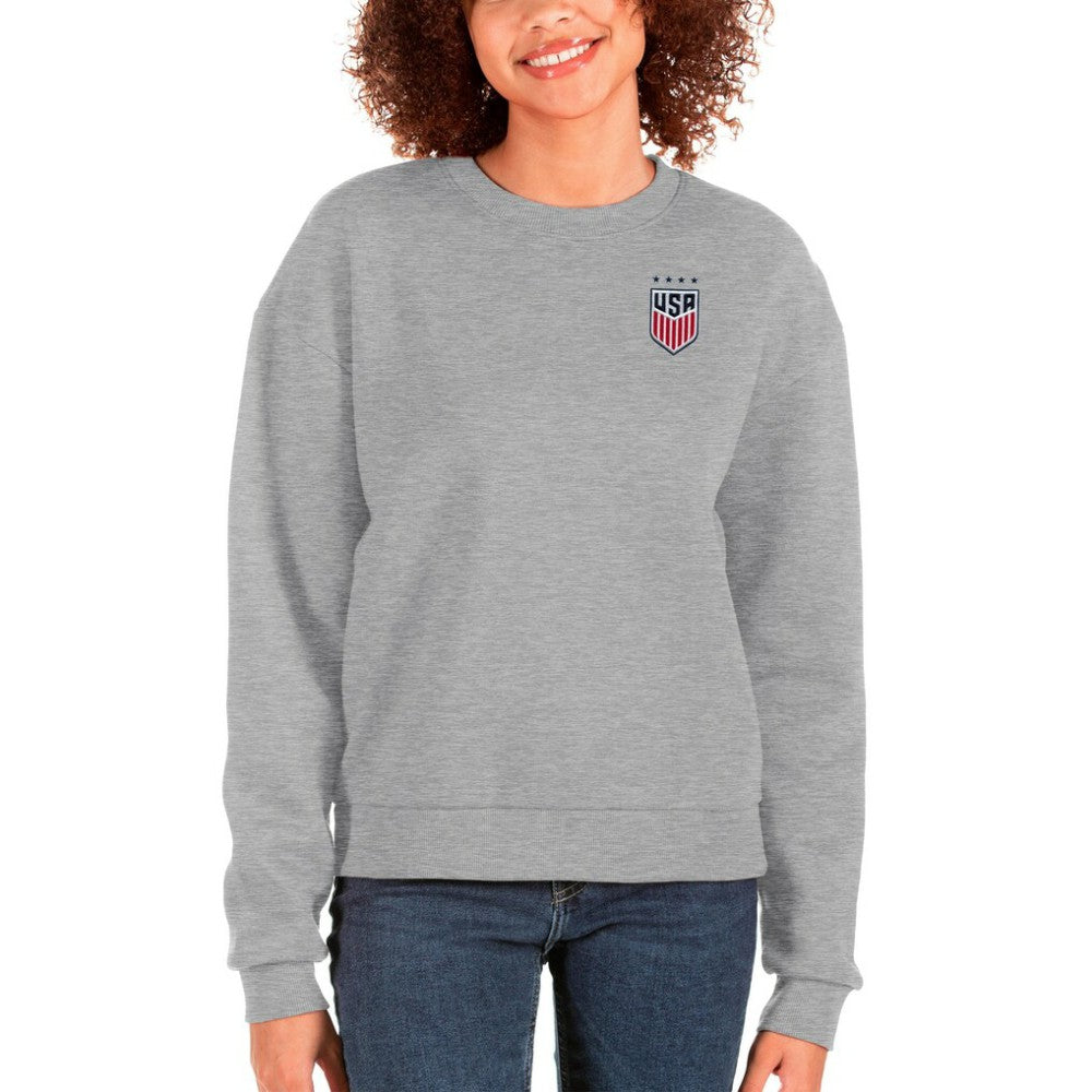 USWNT Antigua Women's Victory Crewneck Pullover Sweatshirt -  Gray