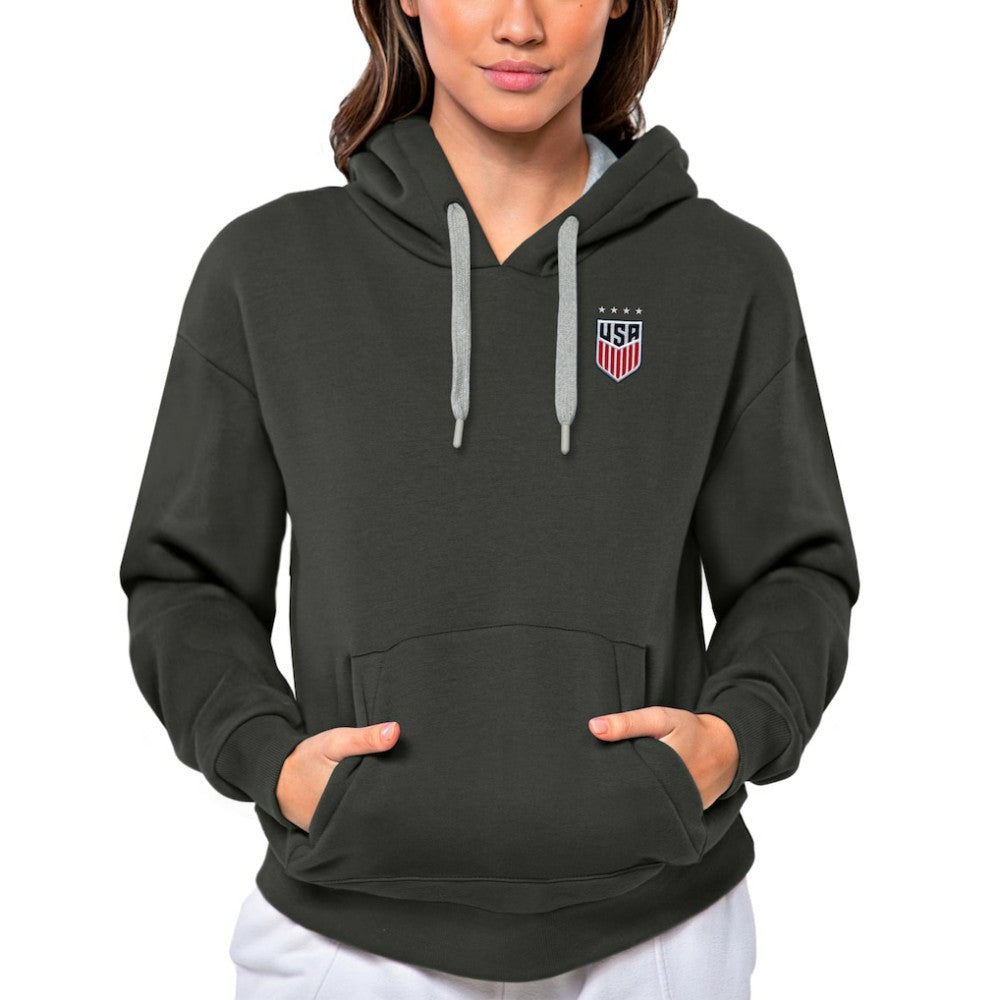 USWNT Antigua Women's Victory Pullover Hoodie -  Charcoal