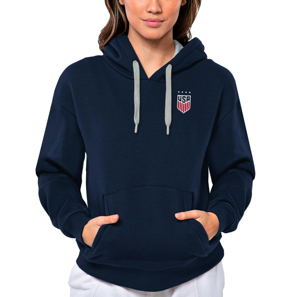 USWNT Antigua Women's Victory Pullover Hoodie -  Navy