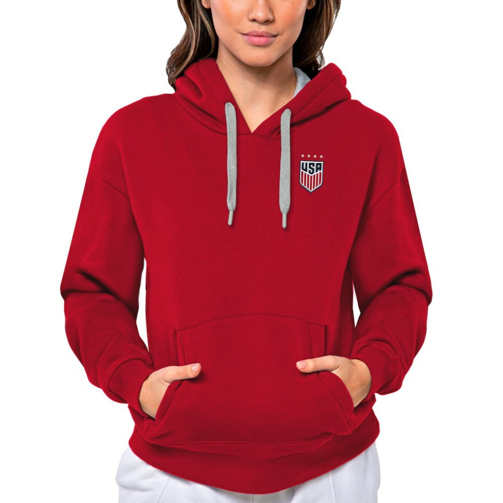 USWNT Antigua Women's Victory Pullover Hoodie -  Red