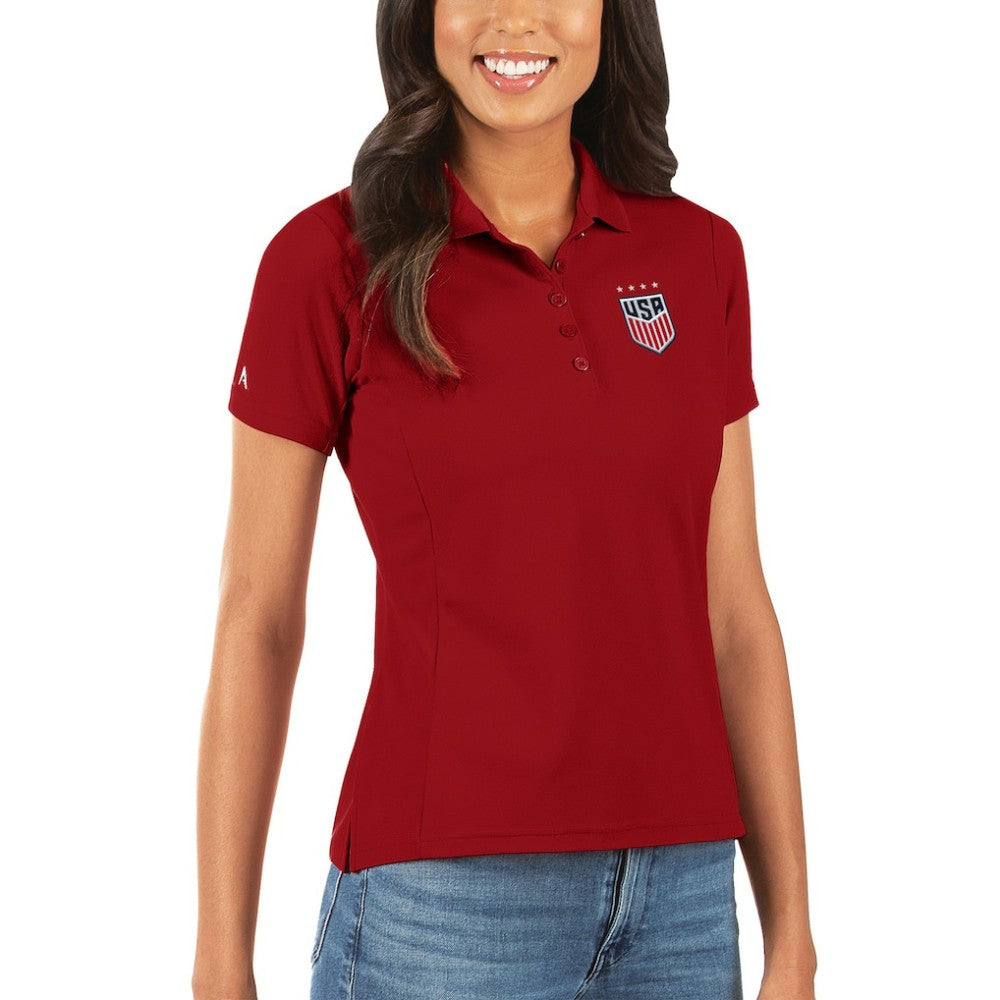 USWNT Antigua Women's Legacy Pique Polo -  Red