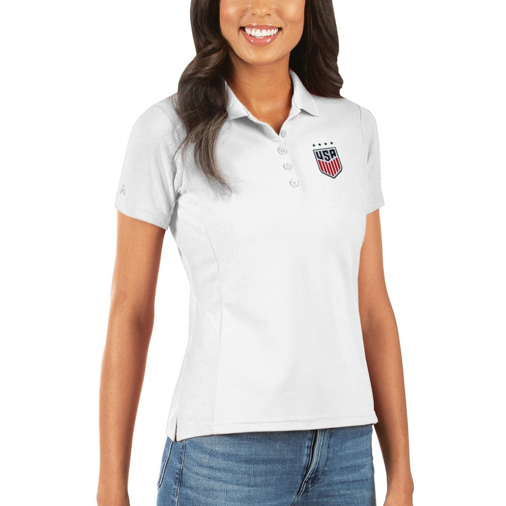 USWNT Antigua Women's Legacy Pique Polo -  White