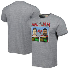 Tom Brady & Mike Evans  Homage Unisex NFL Jam Tri-Blend T-Shirt - Tampa Bay Buccaneers