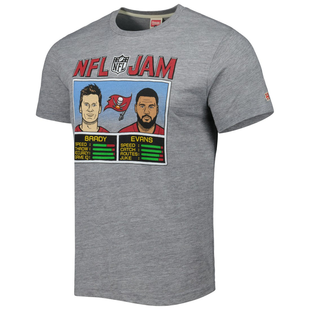 Tom Brady & Mike Evans  Homage Unisex NFL Jam Tri-Blend T-Shirt - Tampa Bay Buccaneers