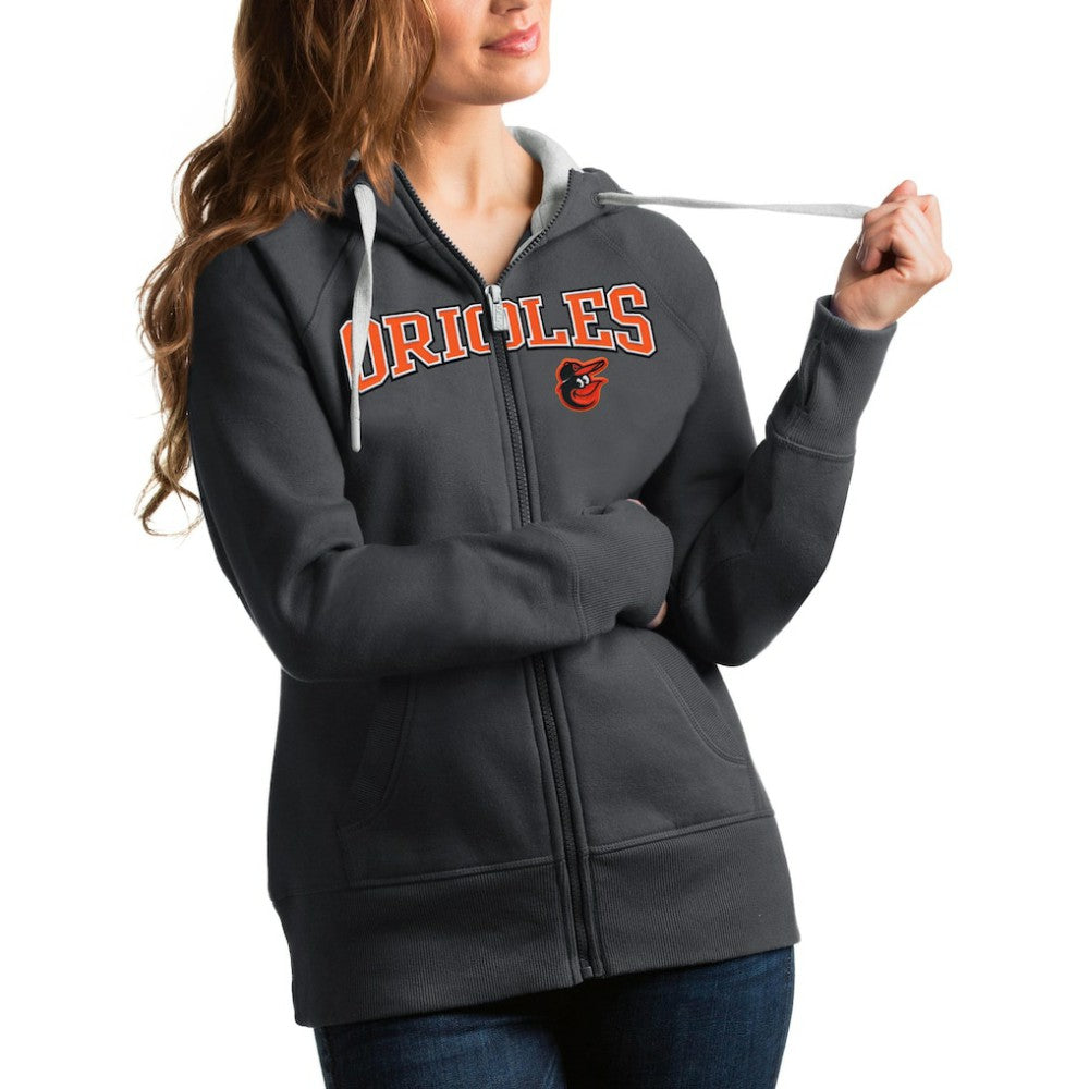 MLB Baltimore Orioles Antigua Women's Team Logo Victory Full-Zip Hoodie