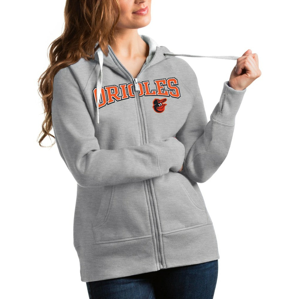 MLB Baltimore Orioles Antigua Women's Team Logo Victory Full-Zip Hoodie