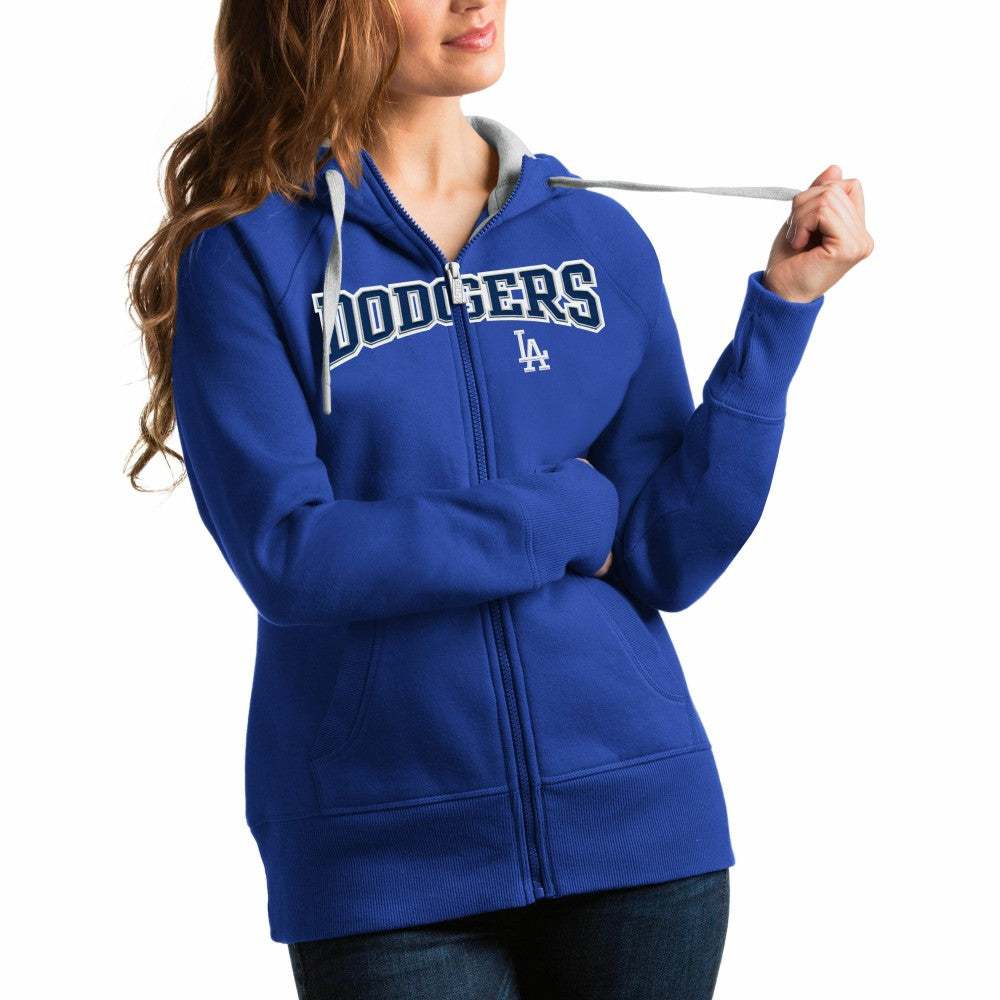 MLB Los Angeles Dodgers Antigua Women's Team Logo Victory Full-Zip Hoodie