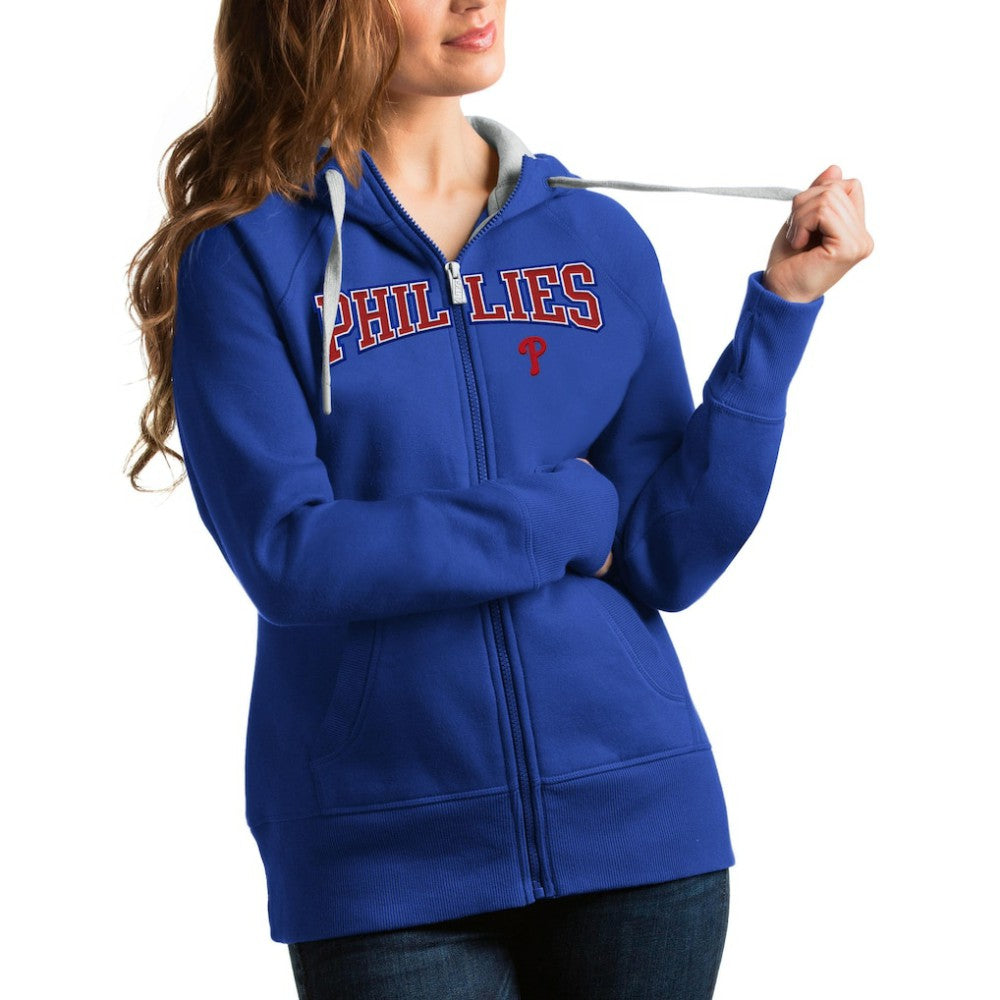 MLB Philadelphia Phillies Antigua Women's Team Logo Victory Full-Zip Hoodie