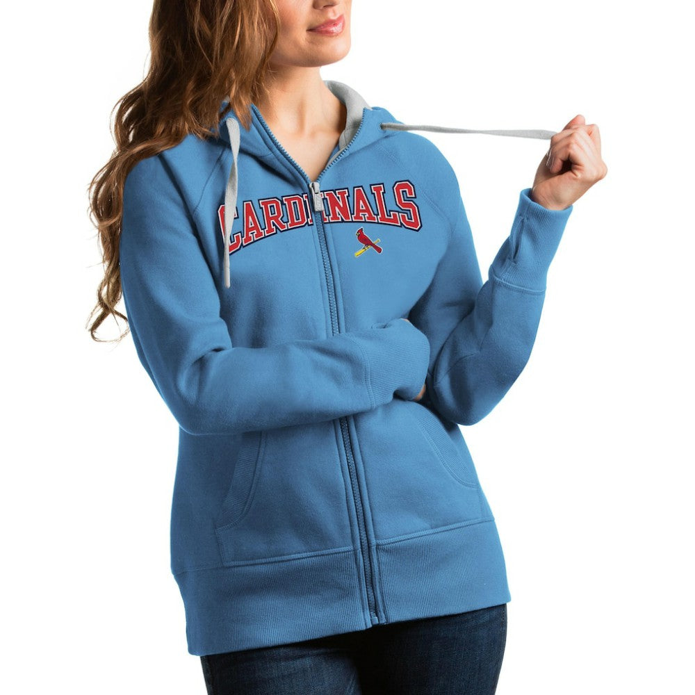 MLB St. Louis Cardinals Antigua Women's Team Logo Victory Full-Zip Hoodie