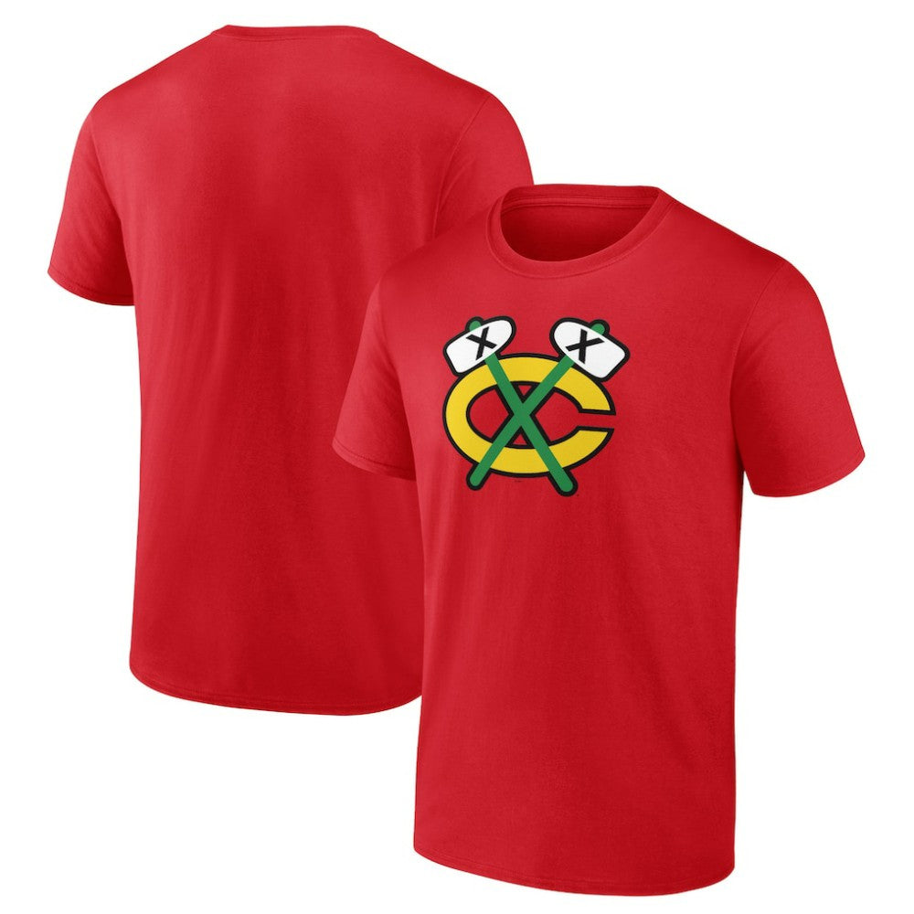 NHL Red Chicago Blackhawks Shoulder Patch Logo T-Shirt