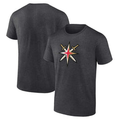 NHL Charcoal Vegas Golden Knights Shoulder Patch Logo T-Shirt