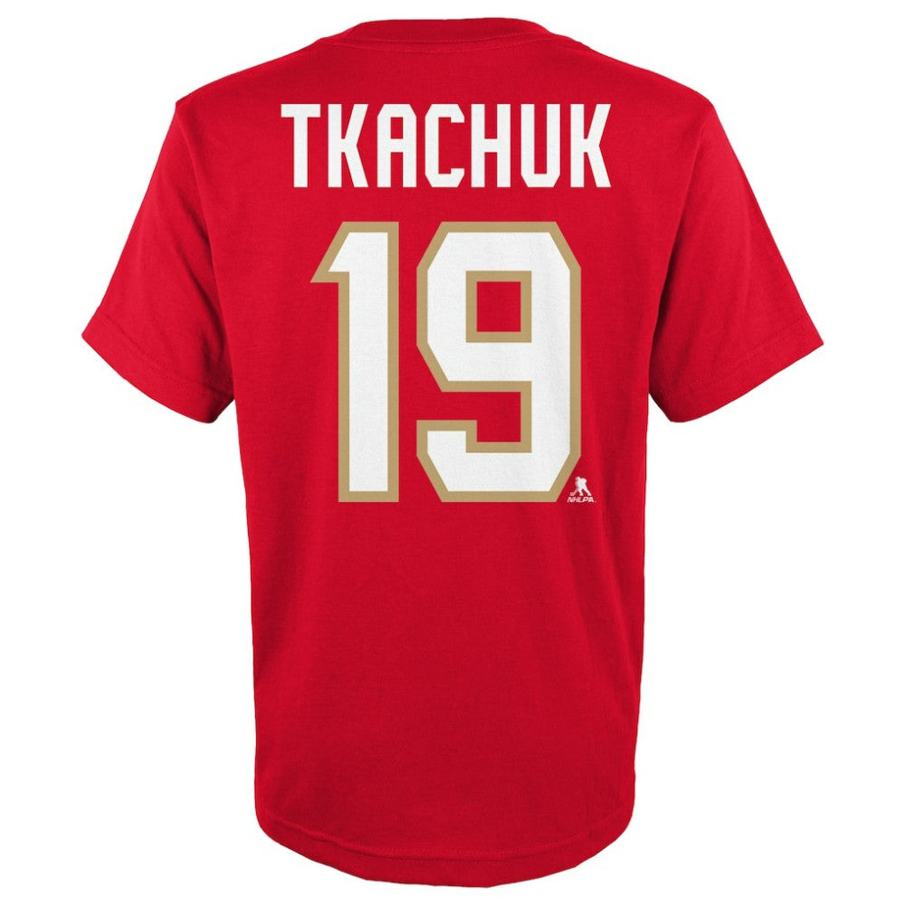 NHL Red Matthew Tkachuk Florida Panthers Youth Player Name & Number T-Shirt