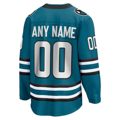 NHL Teal San Jose Sharks Fanatics Home Breakaway Custom Jersey