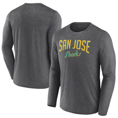 NHL Heather Charcoal San Jose Sharks Fanatics Special Edition 2.0 Scoring Chance Long Sleeve T-Shirt