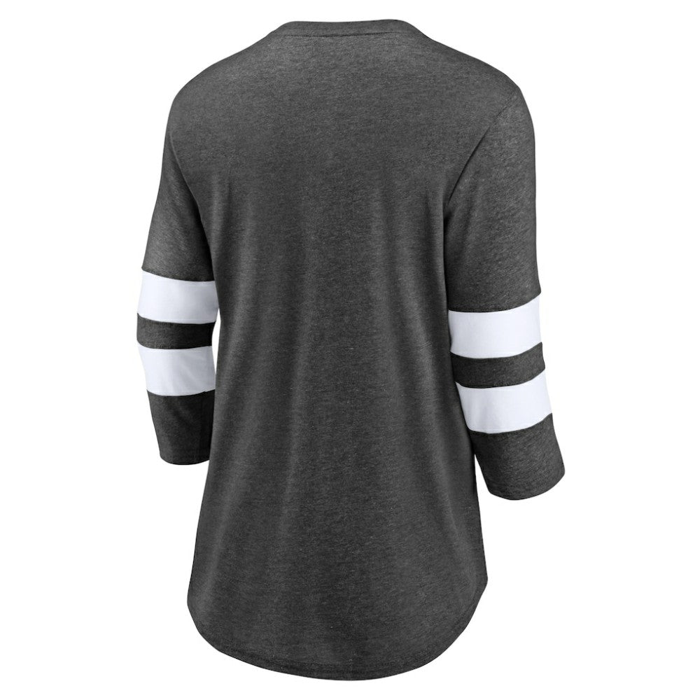 NHL Heather Charcoal Washington Capitals Fanatics Women's Special Edition 2.0 Barn Burner 3/4 Sleeve T-Shirt