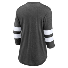NHL Heather Charcoal Washington Capitals Fanatics Women's Special Edition 2.0 Barn Burner 3/4 Sleeve T-Shirt
