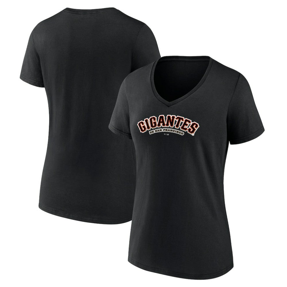 MLB San Francisco Giants Women's Spanish Logo V-Neck T-Shirt