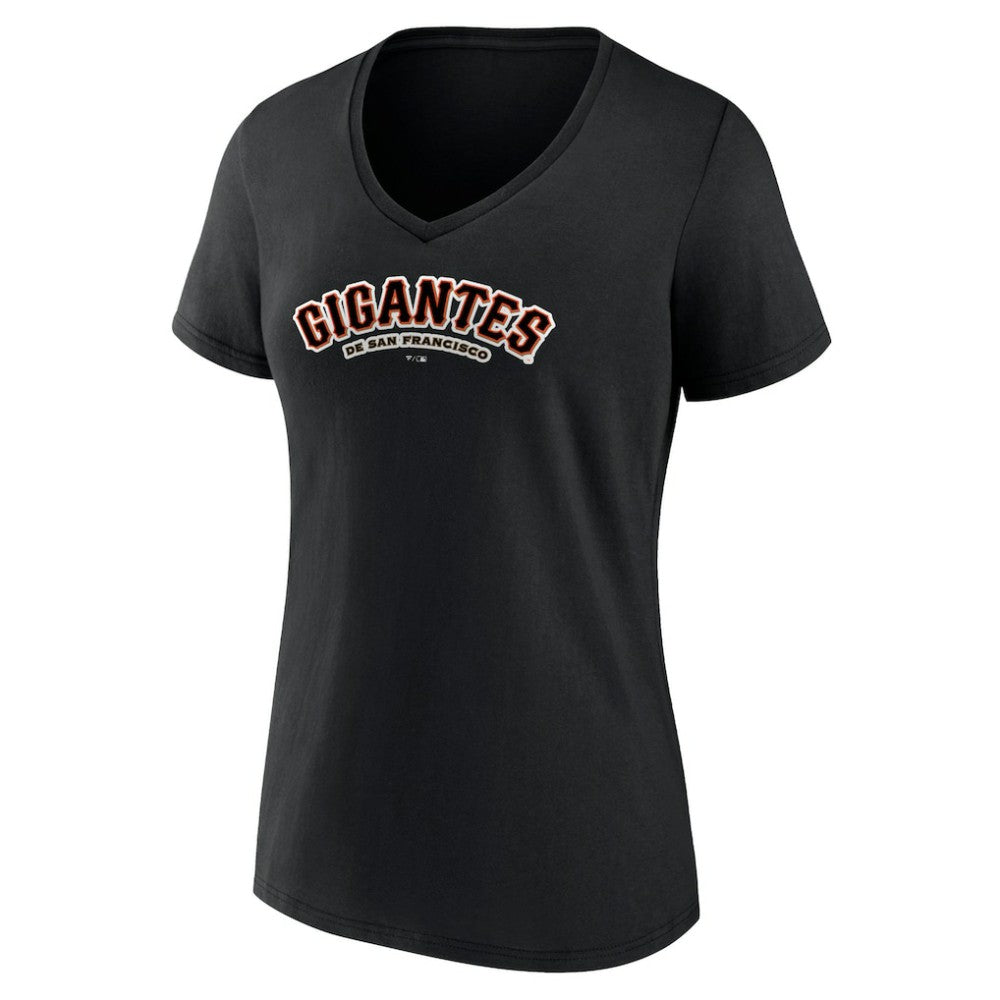 MLB San Francisco Giants Women's Spanish Logo V-Neck T-Shirt