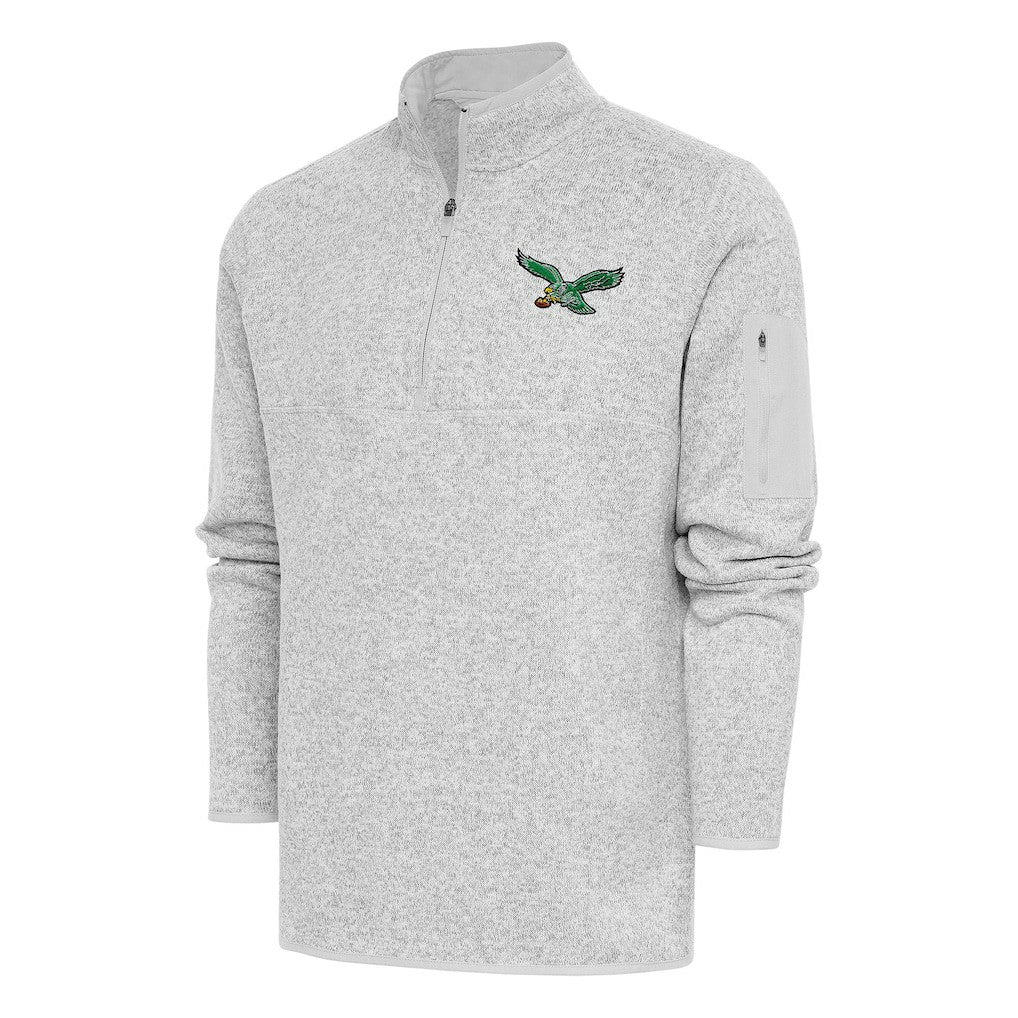 Antigua Throwback Fortune Quarter-Zip Pullover Jacket - Philadelphia Eagles