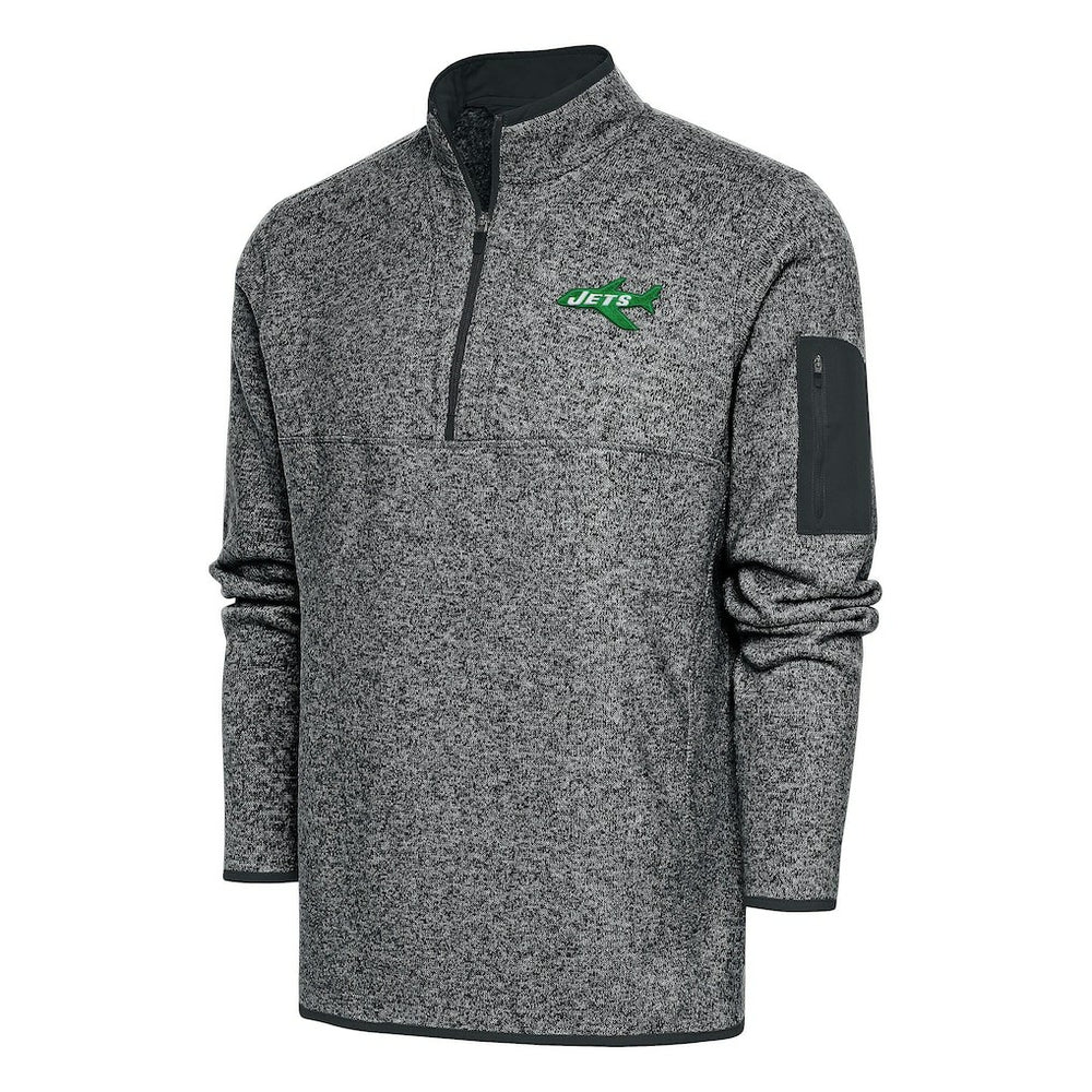 Antigua Throwback Fortune Quarter-Zip Pullover Jacket - New York Jets