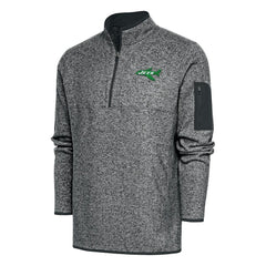 Antigua Throwback Fortune Quarter-Zip Pullover Jacket - New York Jets
