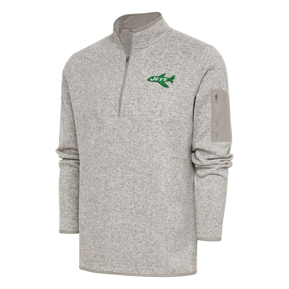 Antigua Throwback Fortune Quarter-Zip Pullover Jacket - New York Jets