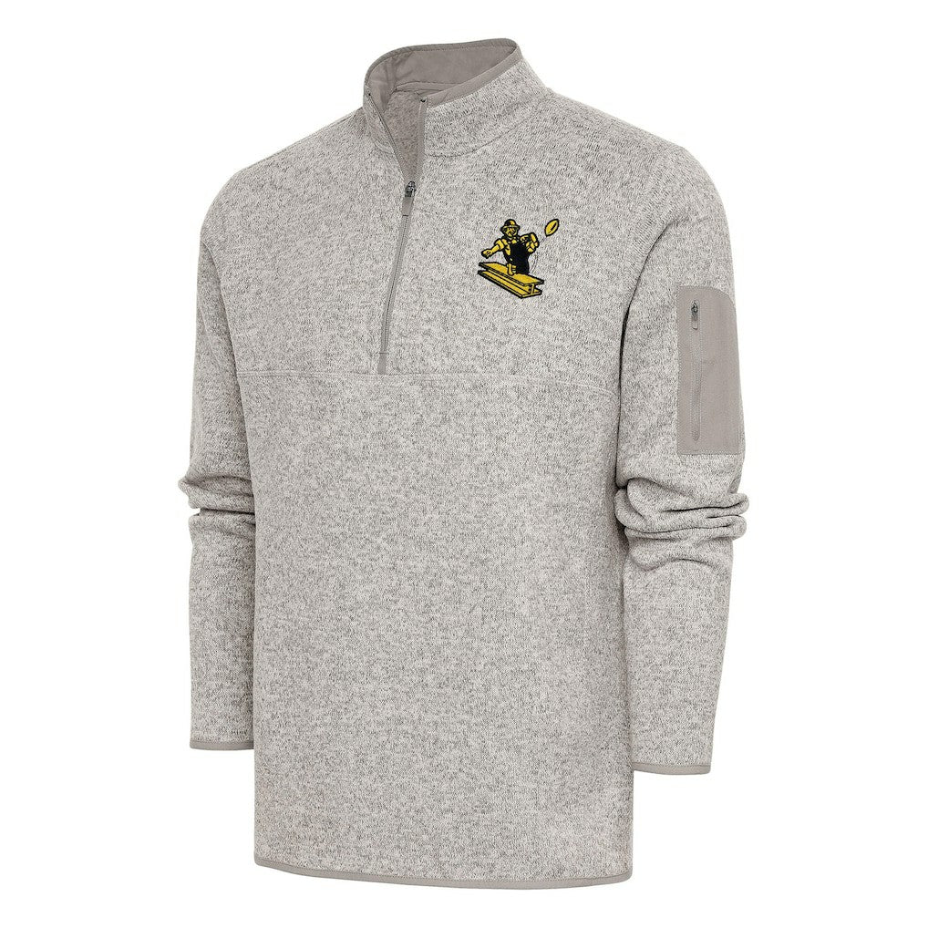 Antigua Throwback Fortune Quarter-Zip Pullover Jacket - Pittsburgh Steelers