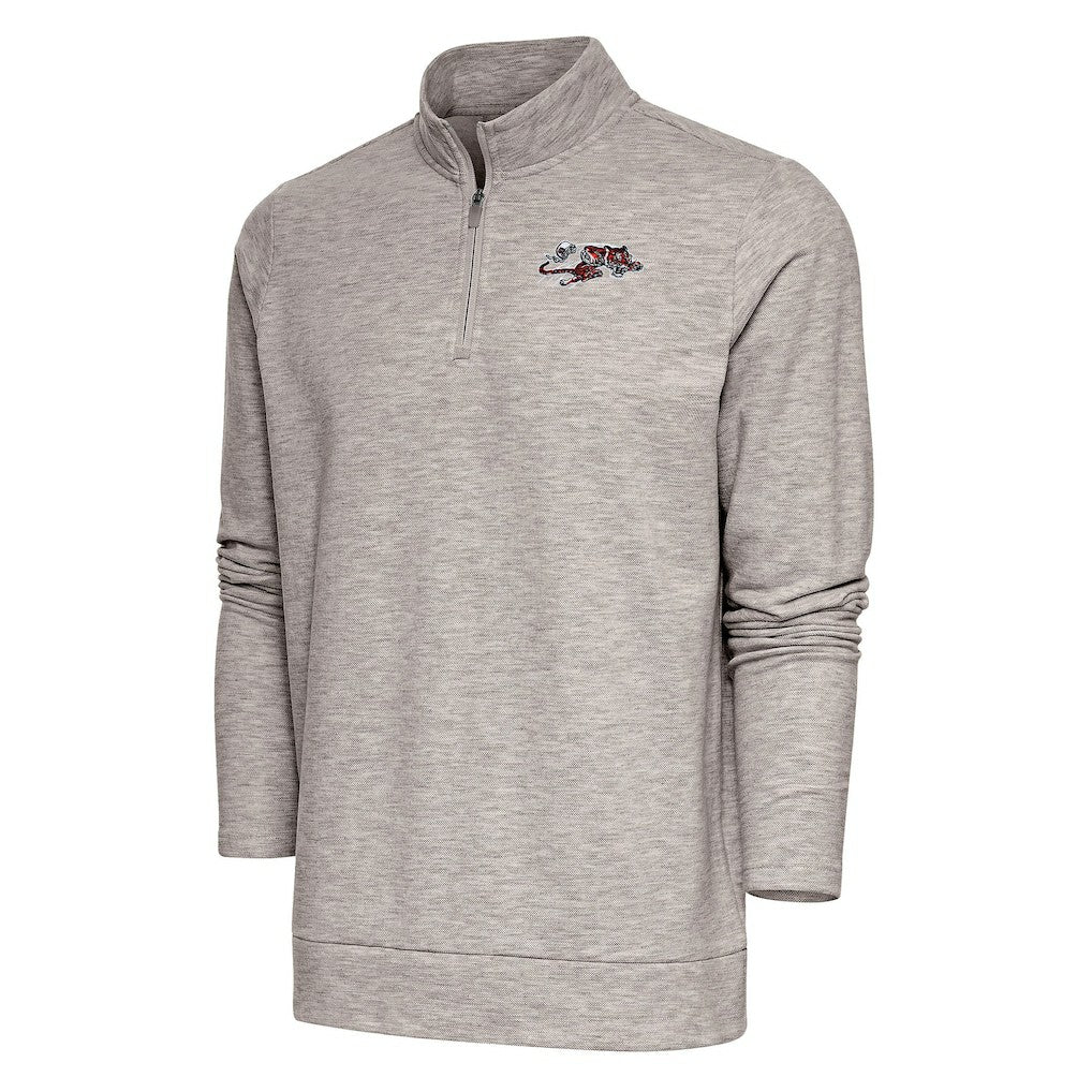 Antigua Team Logo Throwback Gambit Quarter-Zip Pullover Top - Cincinnati Bengals