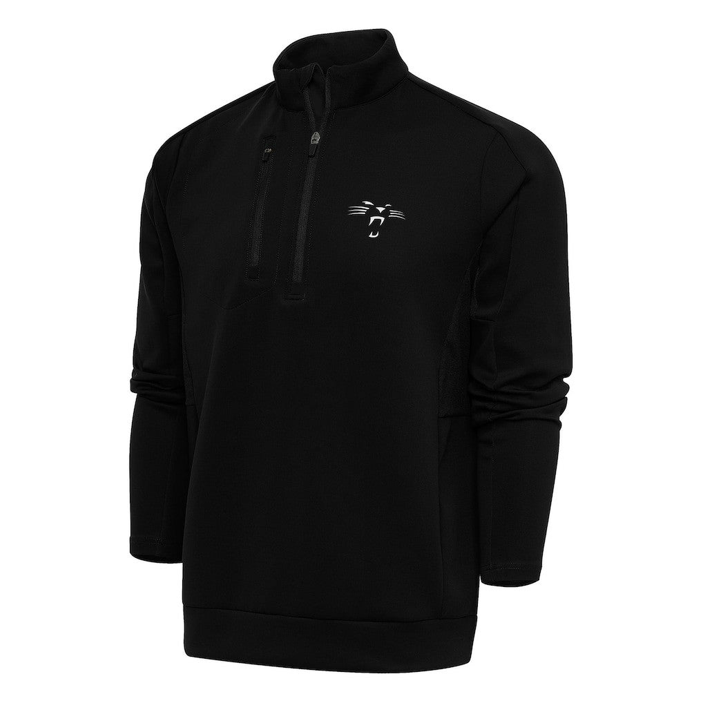 Antigua Team Logo Throwback Generation Big & Tall Quarter-Zip Pullover Top - Carolina Panthers