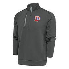 Antigua Team Logo Throwback Generation Quarter-Zip Pullover Top - Denver Broncos