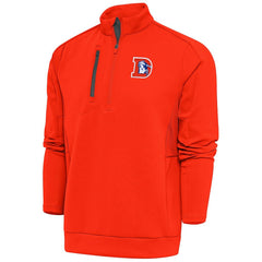 Antigua Team Logo Throwback Generation Quarter-Zip Pullover Top - Denver Broncos