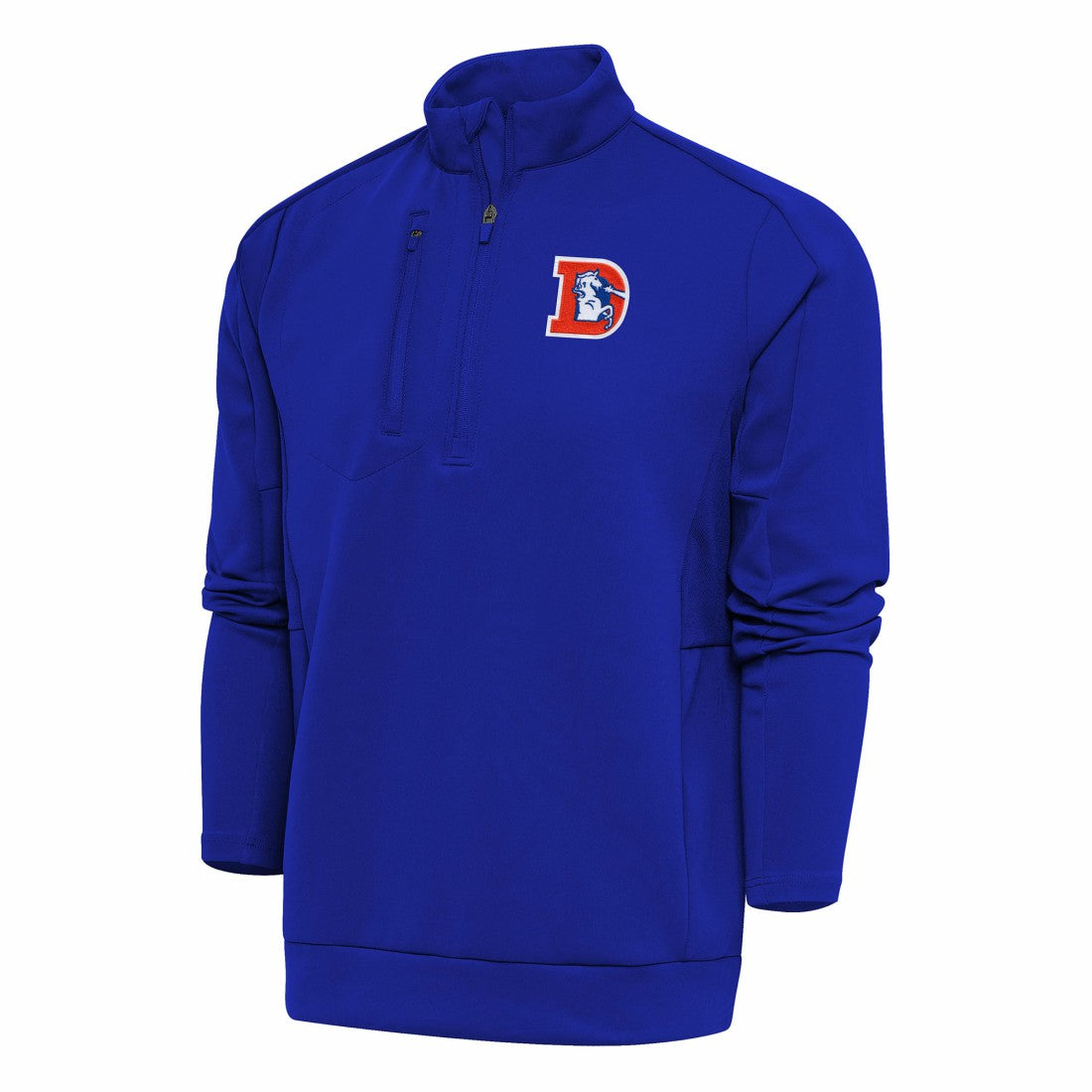 Antigua Team Logo Throwback Generation Quarter-Zip Pullover Top - Denver Broncos