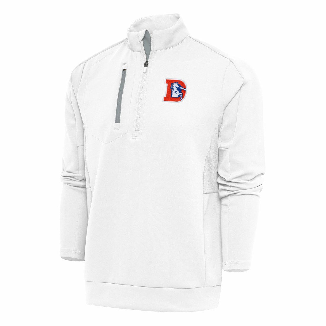 Antigua Team Logo Throwback Generation Quarter-Zip Pullover Top - Denver Broncos