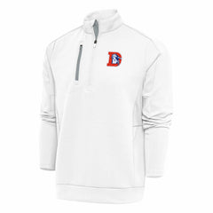 Antigua Team Logo Throwback Generation Quarter-Zip Pullover Top - Denver Broncos