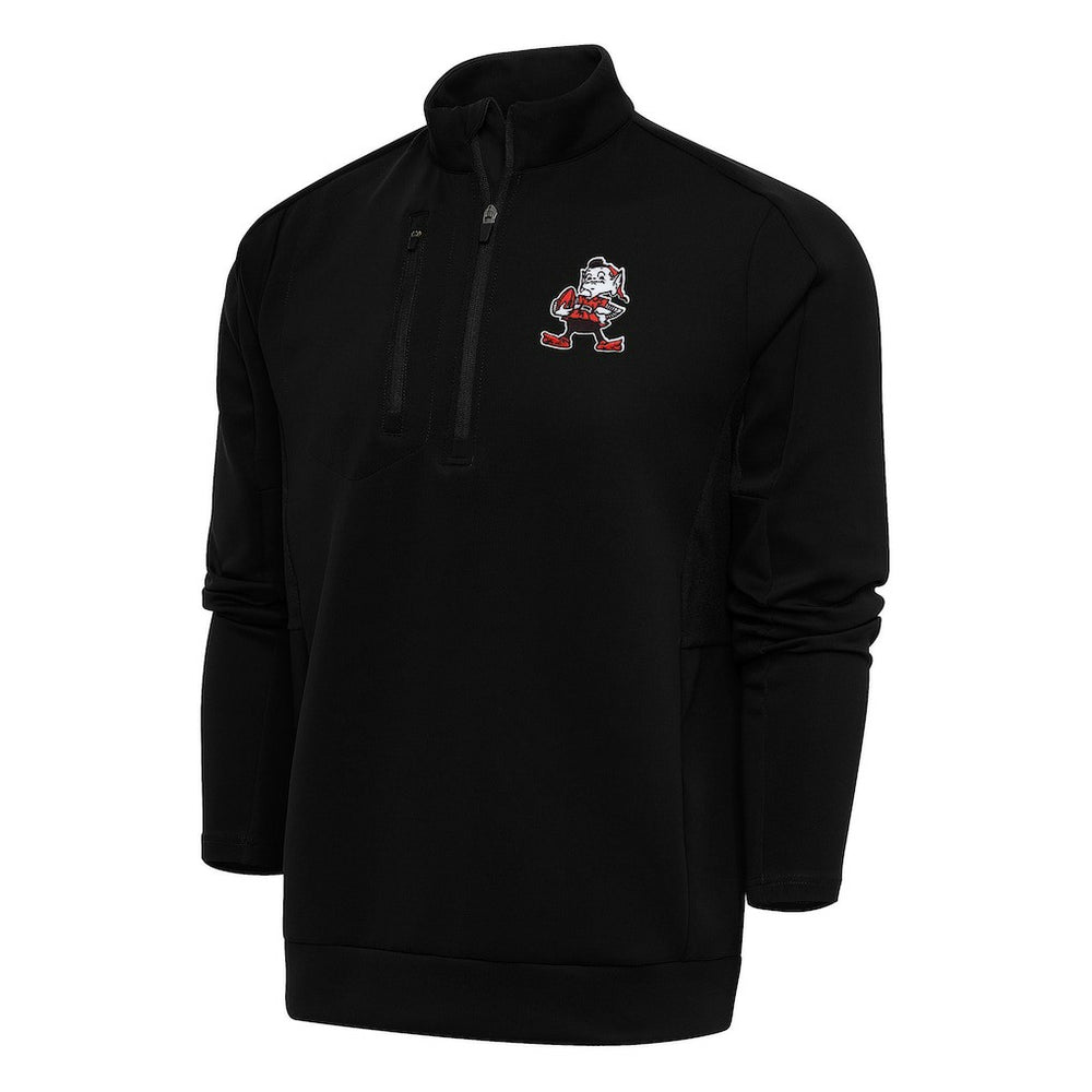 Antigua Team Logo Throwback Generation Quarter-Zip Pullover Top - Cleveland Browns